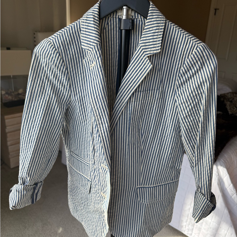 J. Crew Navy and White Striped Blazer for Women